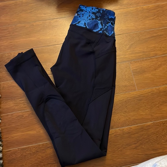 Lululemon -All the right places -high waisted -navy blue - snake print waistband - Picture 1 of 5